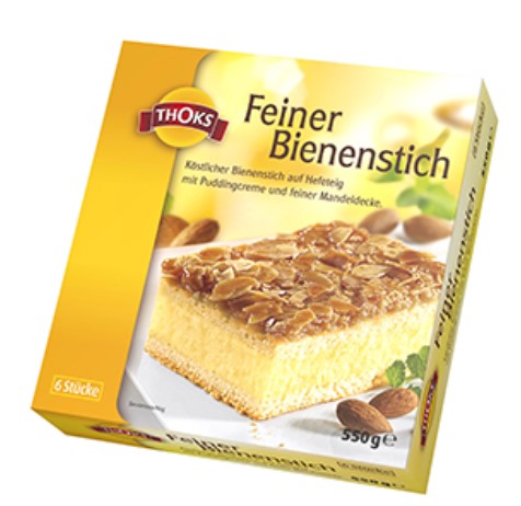 Saldēta kūka THOKS "Bienenstich", ar mandelēm, 6x91g