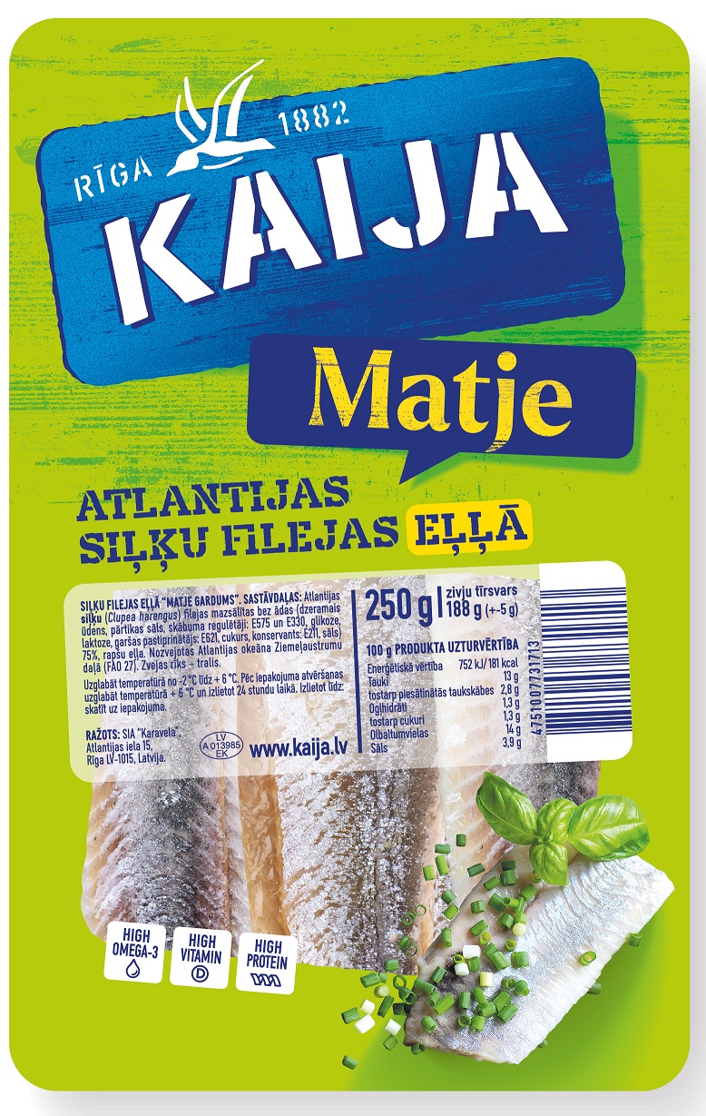 "Matje" siļķu filejas eļļā KAIJA, 250g