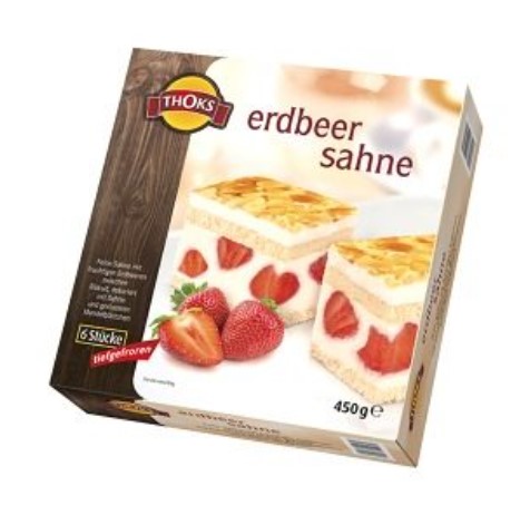 Saldēta kūka THOKS, ar zemenēm, 6x75g