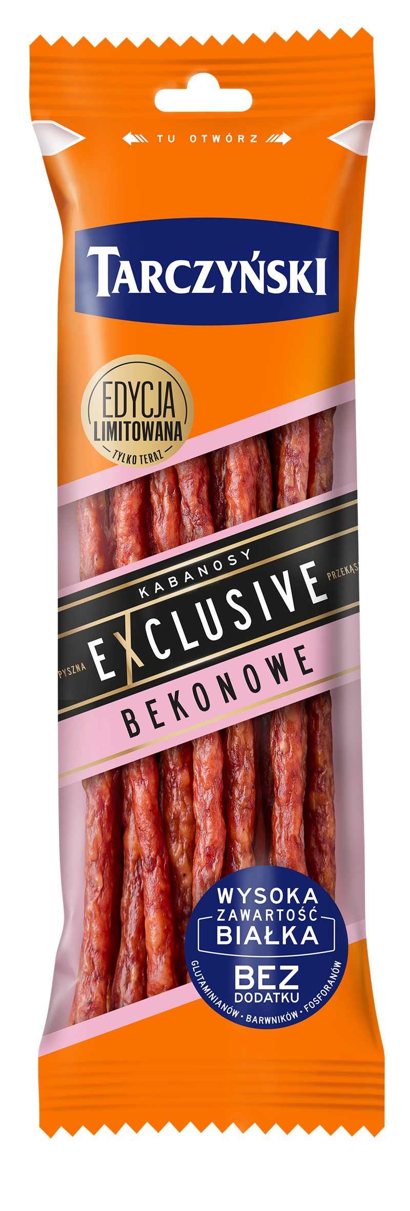 Cūkgaļas Kabanos TARCZYNSKI Exclusive, ar bekonu, 90g