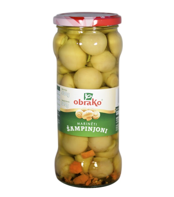 Šampinjoni marinēti OBRAKO, 314ml