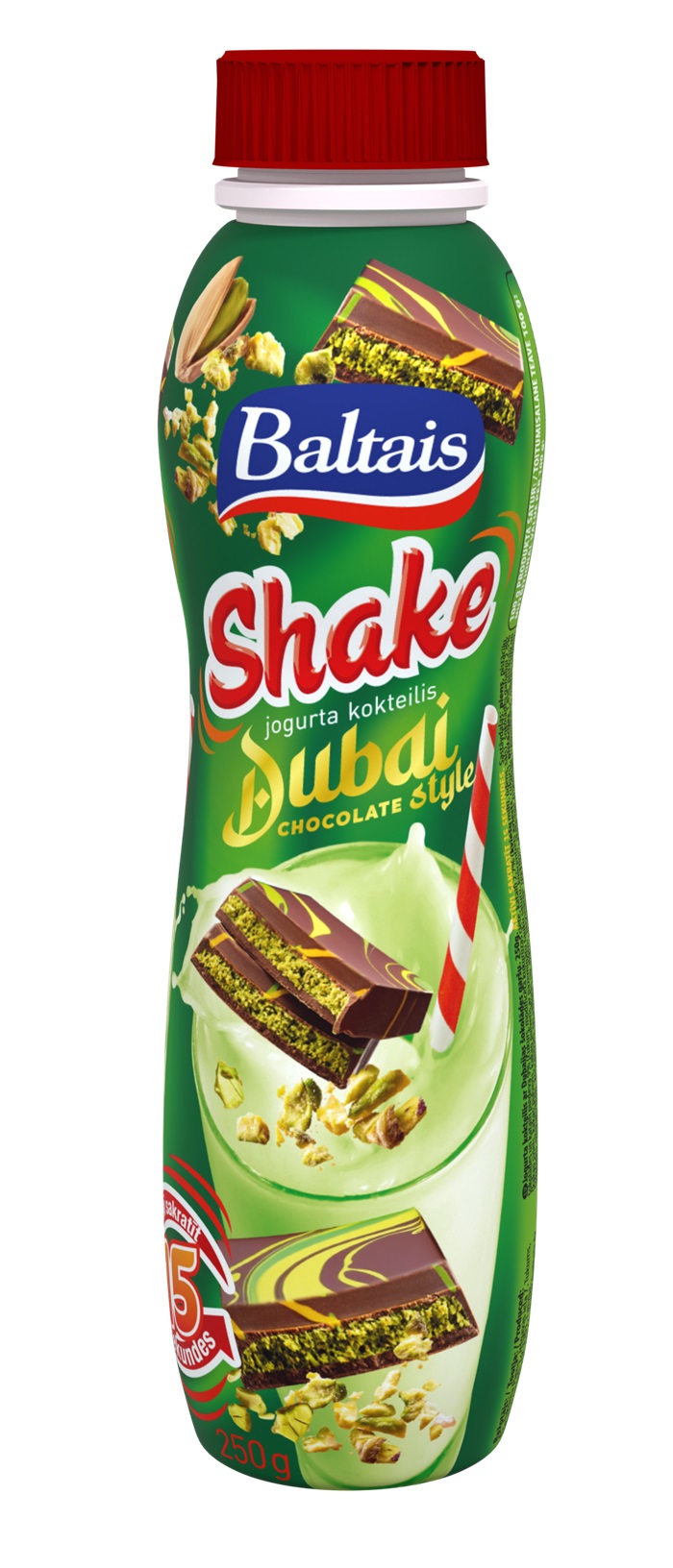 Jogurta kokteilis BALTAIS Shake Dubai chocolate style, 250g