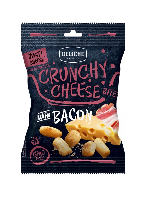 Kraukšķīgs siers TOP FOOD, Hrumm Hrumm "Bekons", 35g