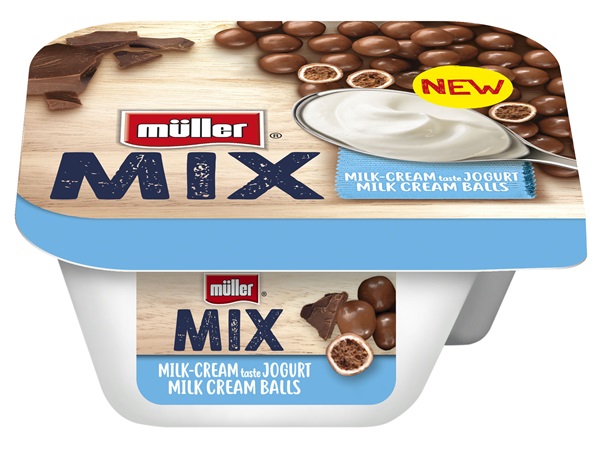 Jogurts MÜLLER MIX Ar šokolādes krēma bumbiņām 5.7%, 130g