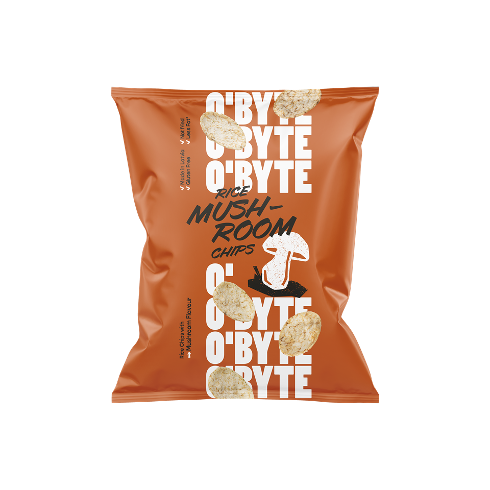 O'BYTE Brūno rīsu čipsi ar sēņu garšu, 70g