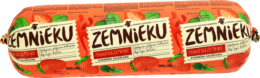 Saldējums ZEMNIEKU zemeņu mohito, 600g