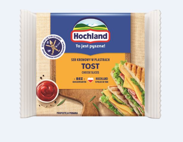 Siers šķēlēs kausētais Tost 8gab/130g, Hochland