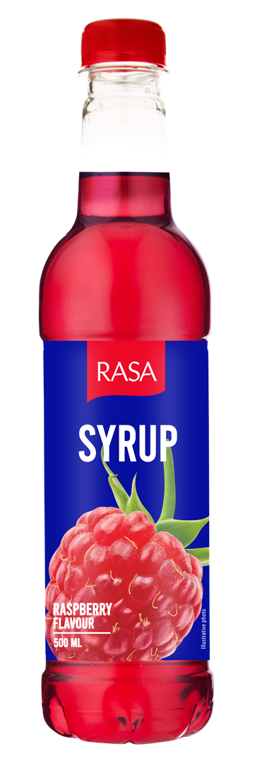 Sīrups RASA ar aveņu garšu, ar cukuriem un saldinātāju, PET, 0.5l (DEP)