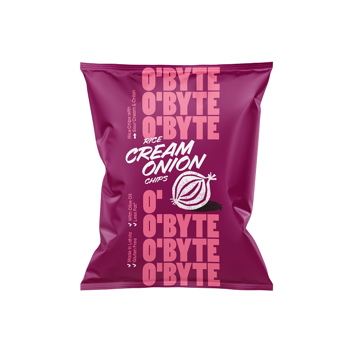 O'BYTE Brūno rīsu čipsi ar krējuma un sīpolu garšu 70g