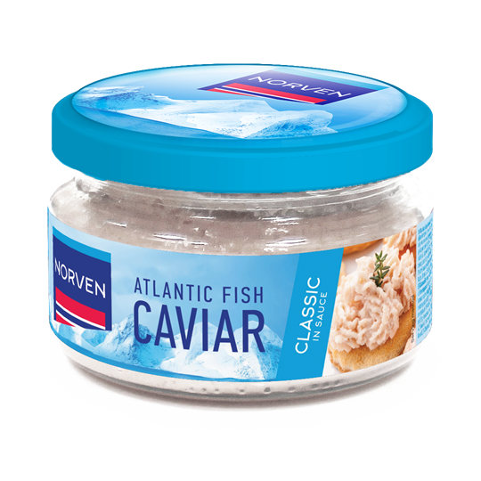 Atlantijas zivju ikru pasta baltajā mērcē 160 g, NORVEN