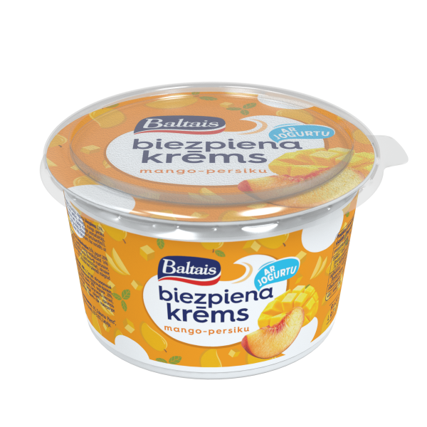 Biezpiena krēms BALTAIS mango - persiku, 400g