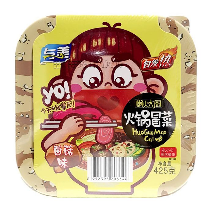 Nūdeles un dārzeņu zupa Yumei Inst Veg Hot Pot Fungus Mushrsriubai, nav asa, 425g