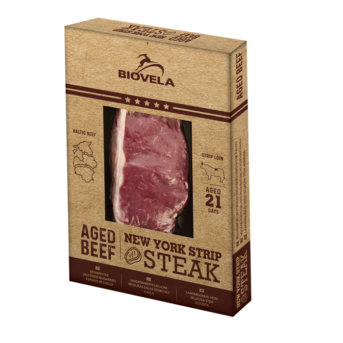 Liellopa muguras daļas steiks, bez kaula „NEW YORK STRIP“, Dry Aged, 240g