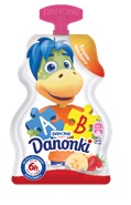 Jogurts Pouch DANONKI ar zemeņu-banānu garšu, 70g