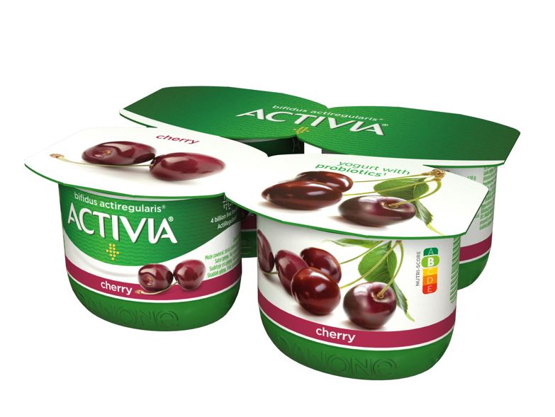 Jogurts ACTIVIA ar Ķiršiem un Bifido baktērijām ActiRegularis, 4x120 g